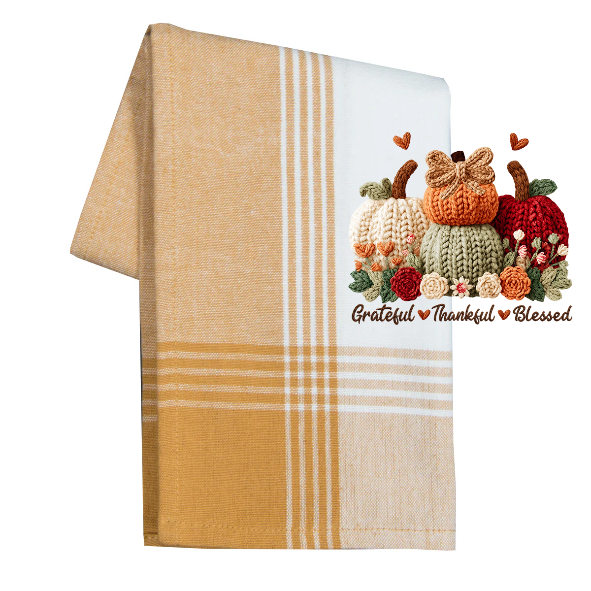 Faux Yarn Stacked Pumpkin Wobble Transfer