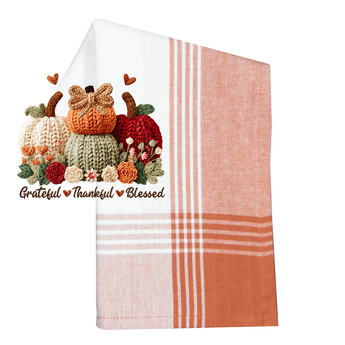 Faux Yarn Stacked Pumpkin Wobble Transfer