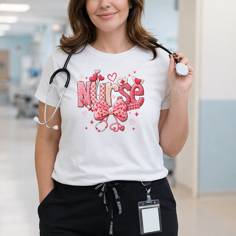 Faux Yarn Valentines Nurse Transfer