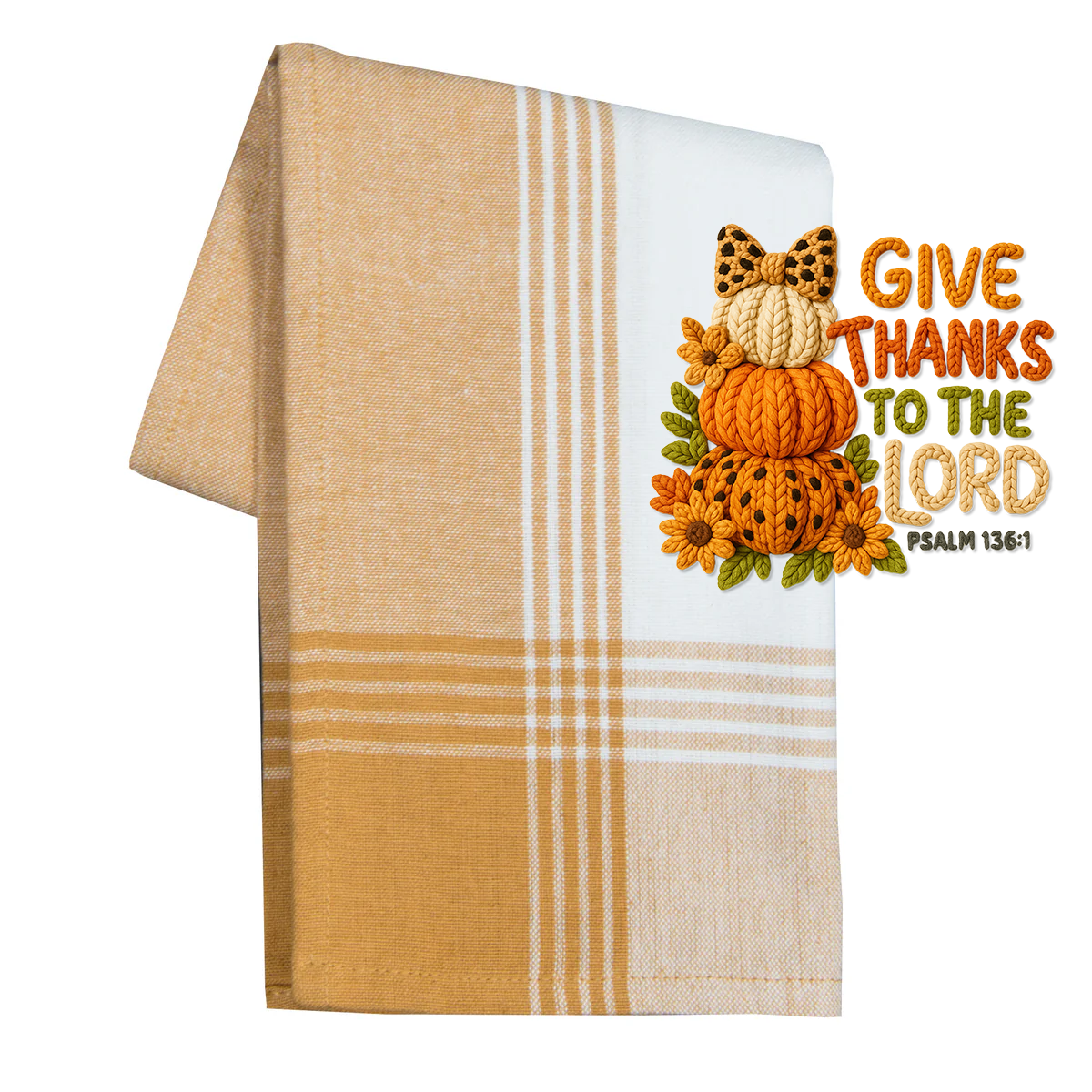 Faux Yarn Give Thanks To The Lord Transfer