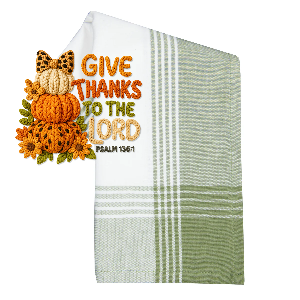 Faux Yarn Give Thanks To The Lord Transfer