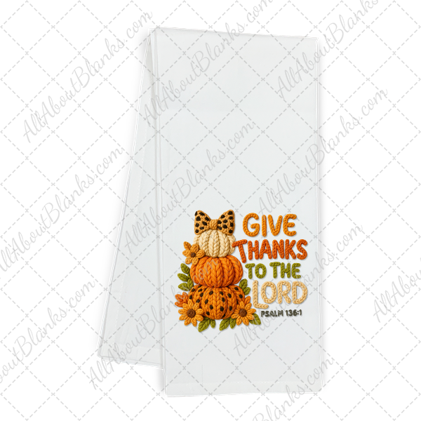 Faux Yarn Give Thanks To The Lord Transfer