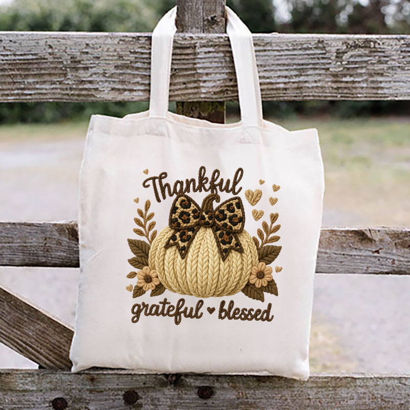 Faux Yarn Pumpkin With Leopard Bow Wobble Transfer