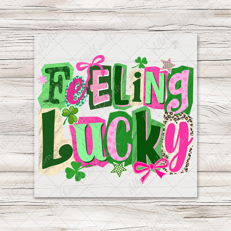 Feeling Lucky Cutout Letters Transfer
