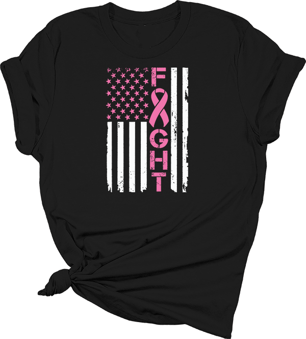 Fight Breast Cancer Flag DTF Transfer - T-SHIRT SIZE