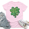 Four Leave Clover Faux Sequin DTF Transfer - T-SHIRT SIZE