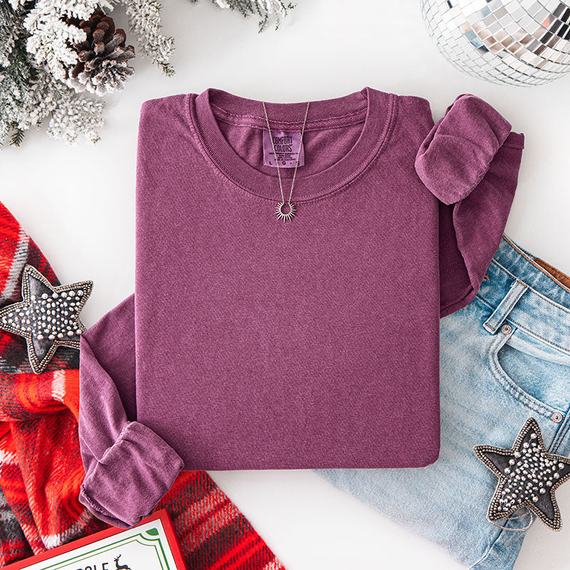 Comfort Colors Long-Sleeve Tee - Christmas Colors