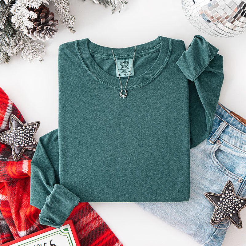 Comfort Colors Long-Sleeve Tee - Christmas Colors