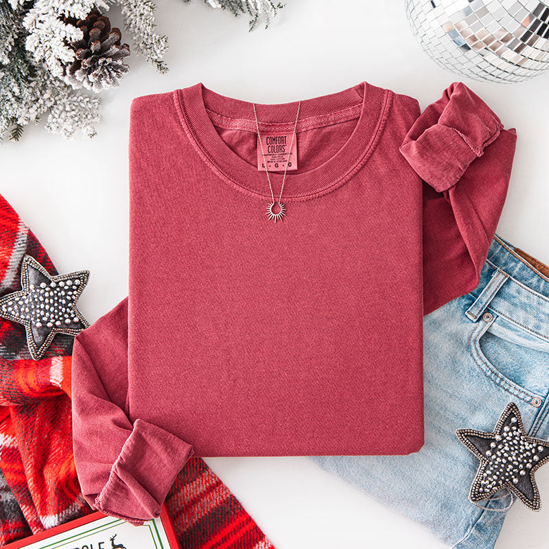 Comfort Colors Long-Sleeve Tee - Christmas Colors