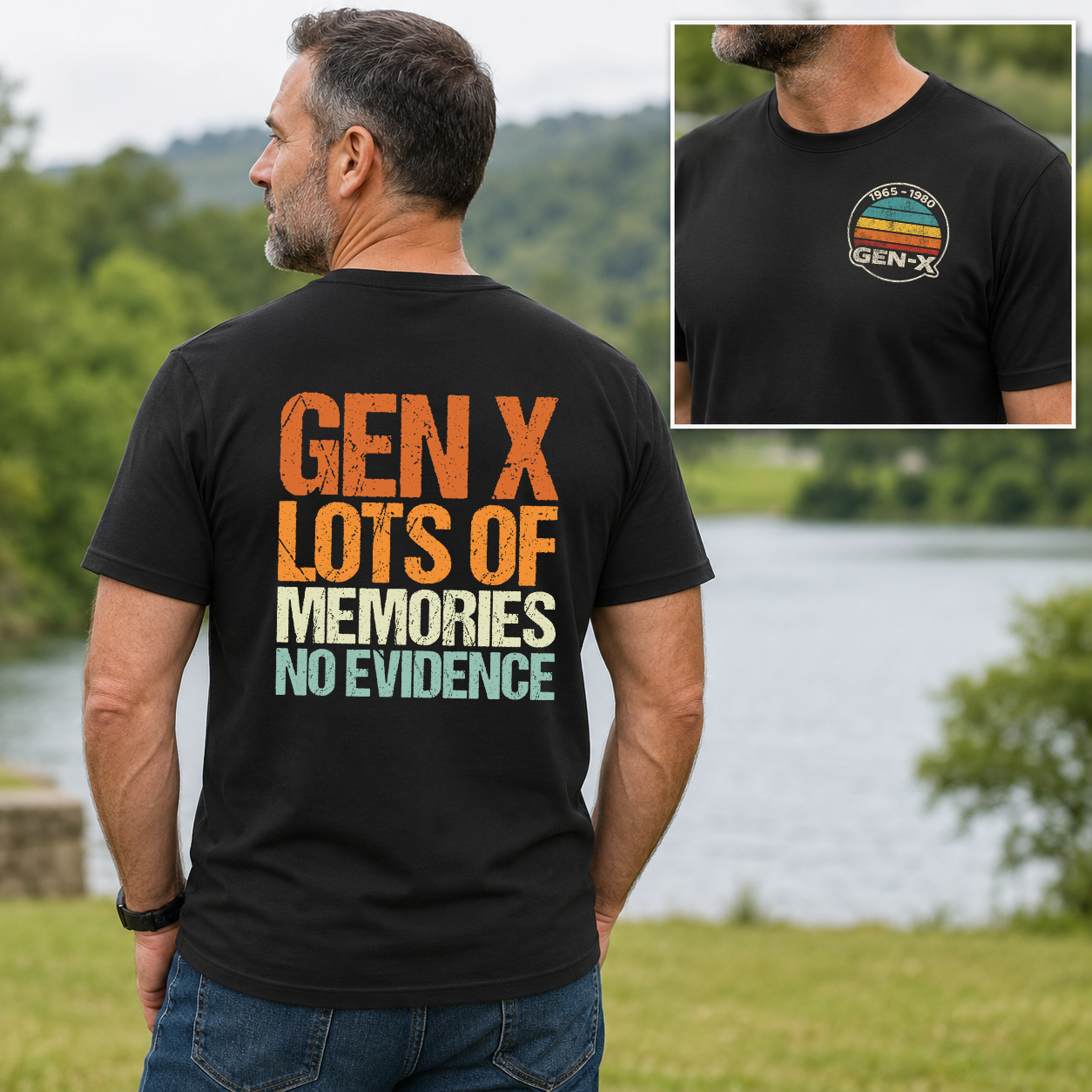 Gen X Lots Of Memories No Evidence T-Shirt Transfer