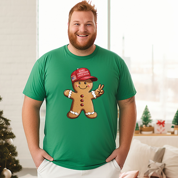 Gingerbread Trump MAGA Hat DTF Transfer - T-SHIRT SIZE