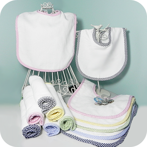 Gingham Trim Bibs - Final Quantities