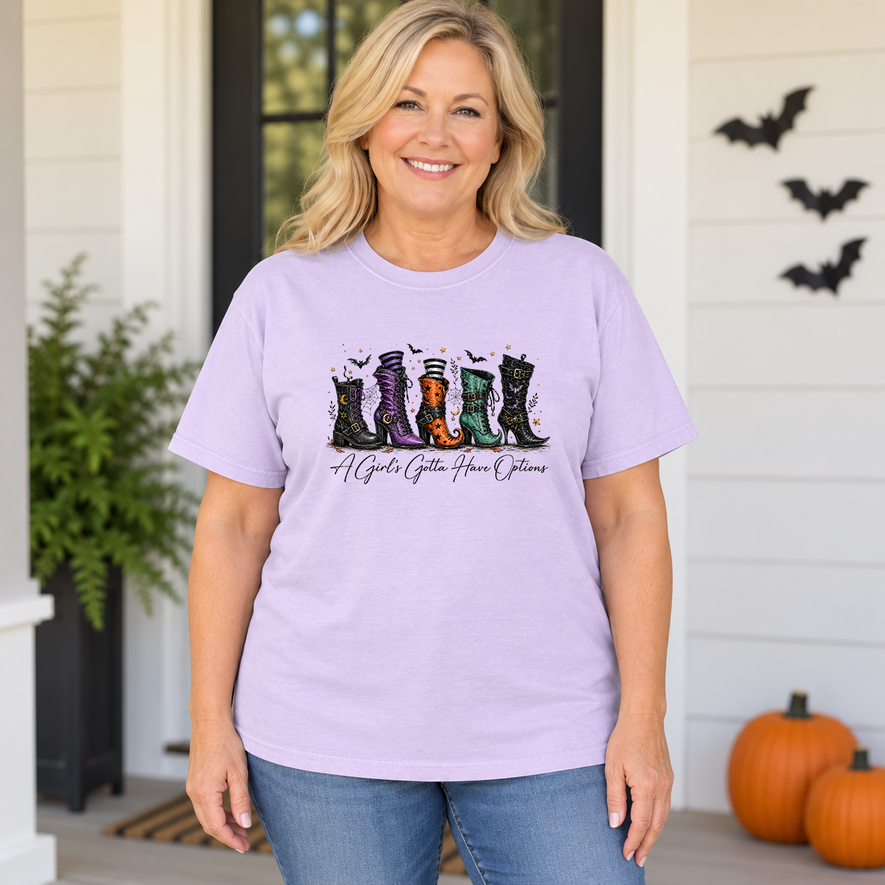 Girls Gotta Have Options Witches Shoes Transfer - T-SHIRT SIZE