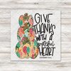 Give Thanks Stacked Painted Pumpkins Transfer