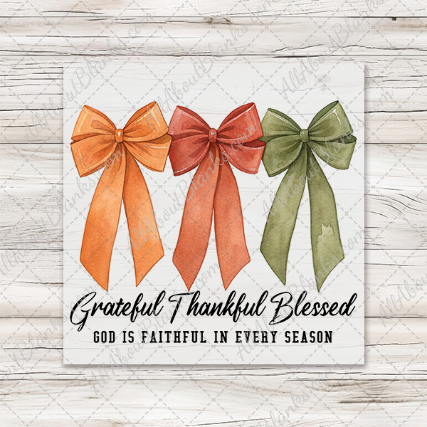 Grateful Thanksful Blessed Bow Trio - T-SHIRT SIZE