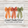 Grateful Thanksful Blessed Bow Trio - T-SHIRT SIZE
