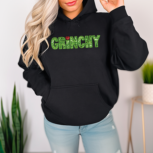 Grinchy Glitter DTF Transfer - T-SHIRT SIZE