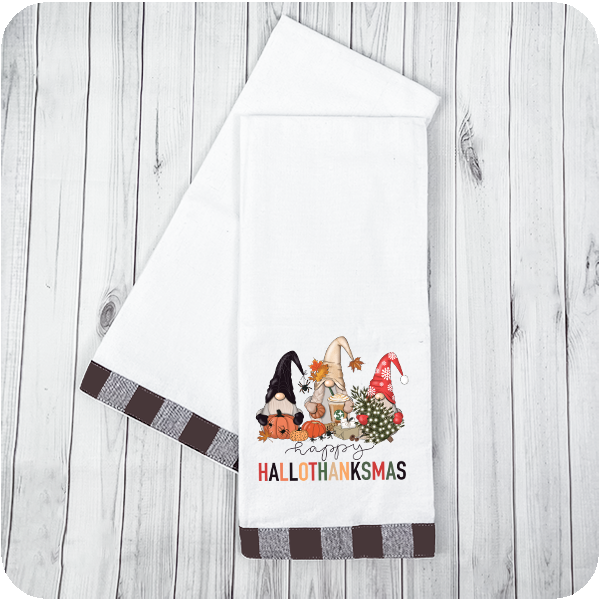 Hallow Thanksmas Gnomes DTF Transfer - TOWEL SIZE