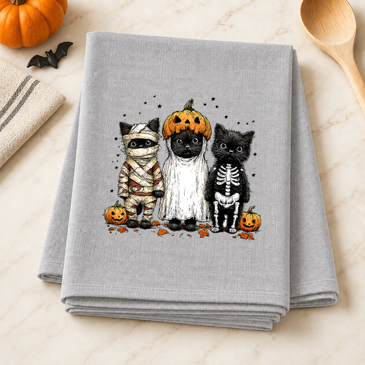 Halloween Black Cats Trio Transfer