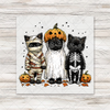 Halloween Black Cats Trio Transfer - T-SHIRT SIZE