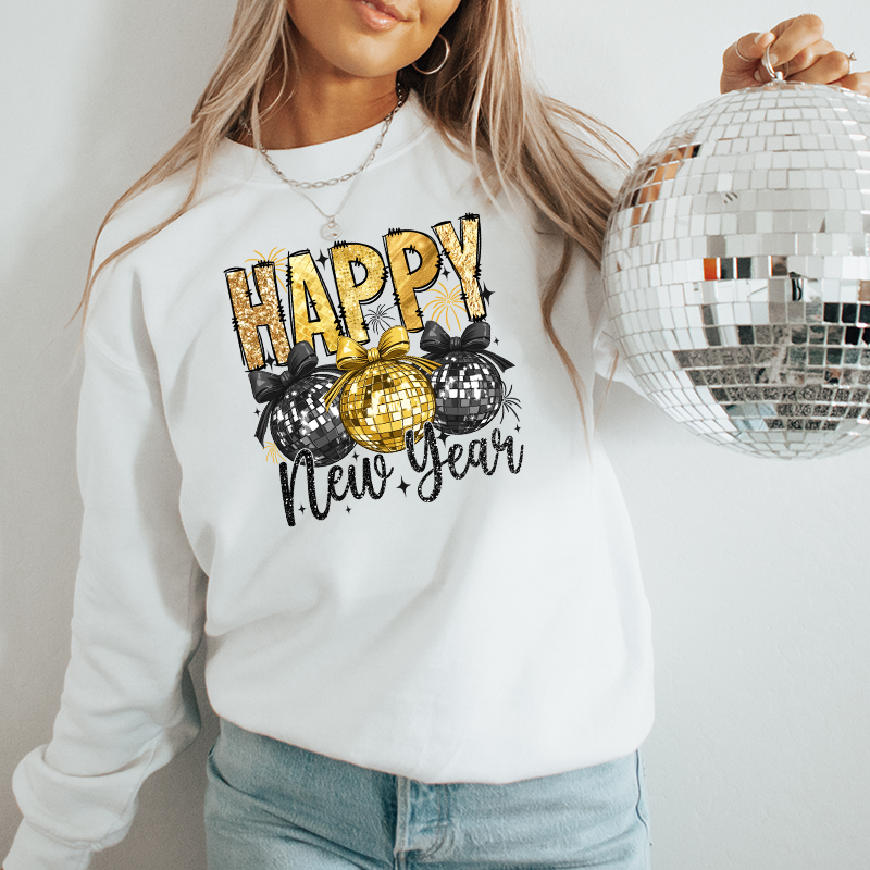 Happy New Year Disco Ball Trio Transfer