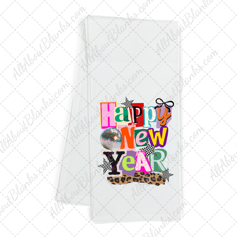 Happy New Year Retro Collage Transfer