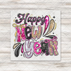 Happy New Year Sparkle & Leopard Coquette  - T-SHIRT SIZE