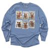 Christmas Highland Cow Vintage Stamps Transfer - T-SHIRT SIZE