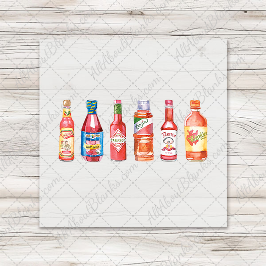 Hot Sauces - COCKTAIL NAPKIN SIZE