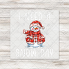 I Need A Snow Day Patchwork Snowman Transfer