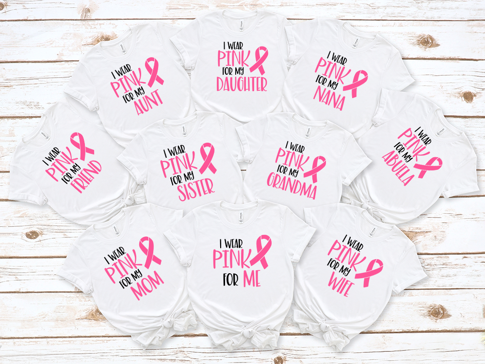 I Wear Pink For... Transfers - T-SHIRT SIZE