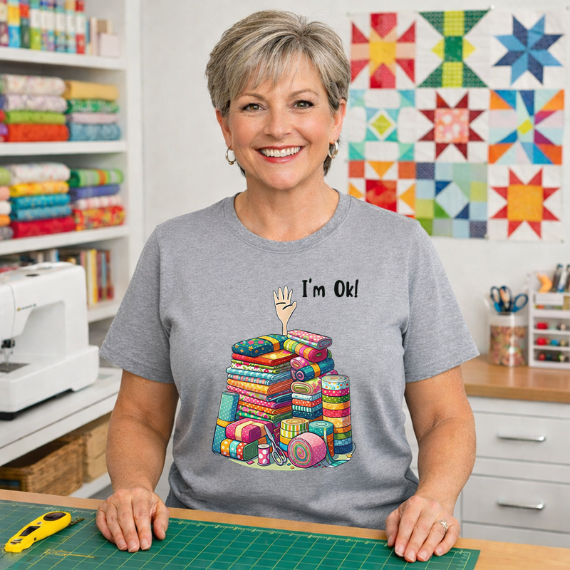 I'm OK Fabric Stack Transfer - T-SHIRT SIZE