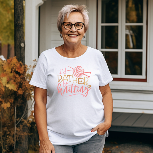 I'd Rather Be Knitting - T-SHIRT SIZE