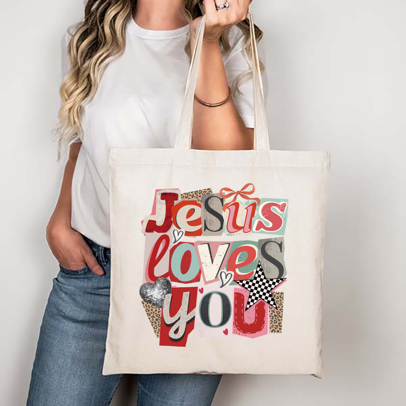 Jesus Loves You Retro Cutout Transfer