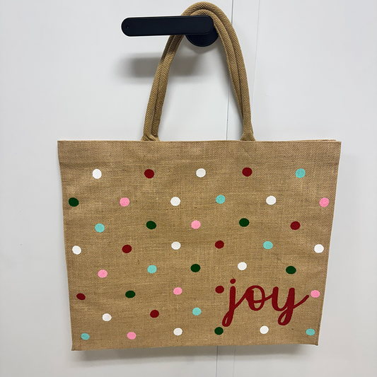 Joy Confetti Jumbo Jute Totebag