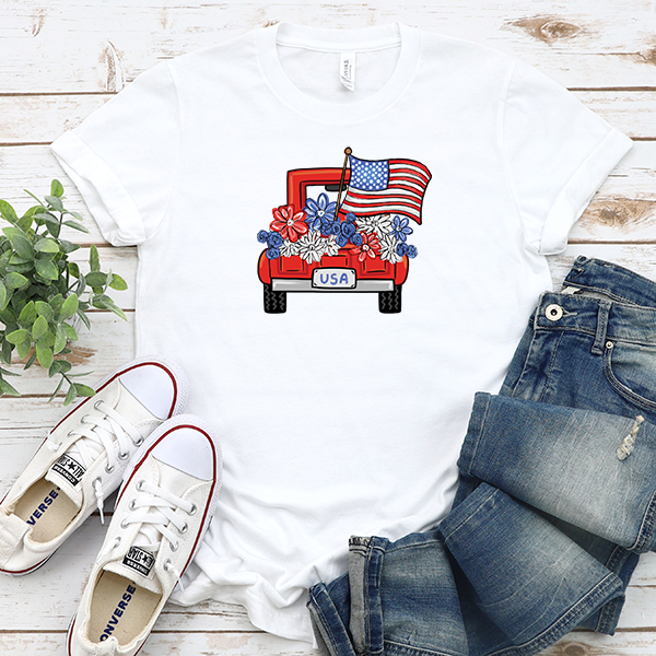 July 4th Back of Red Truck DTF Transfer - T-SHIRT SIZE