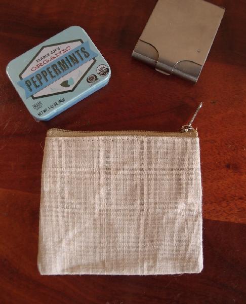 Small Zipper Pouch, Jute With Natural Trim