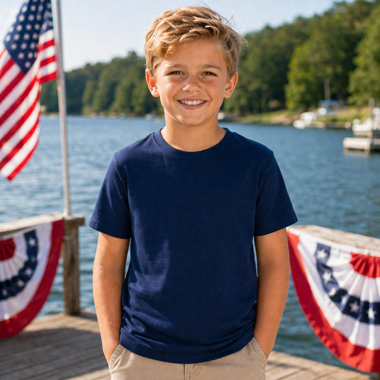 Kids Cotton Tee - Patriotic Colors