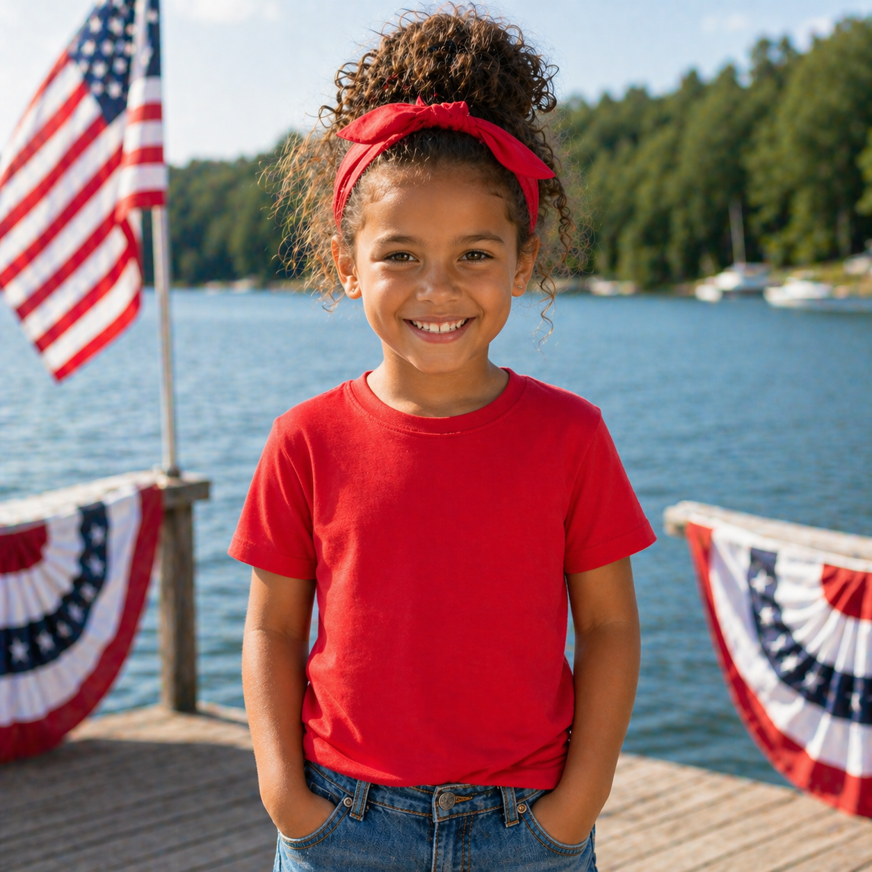 Kids Cotton Tee - Patriotic Colors