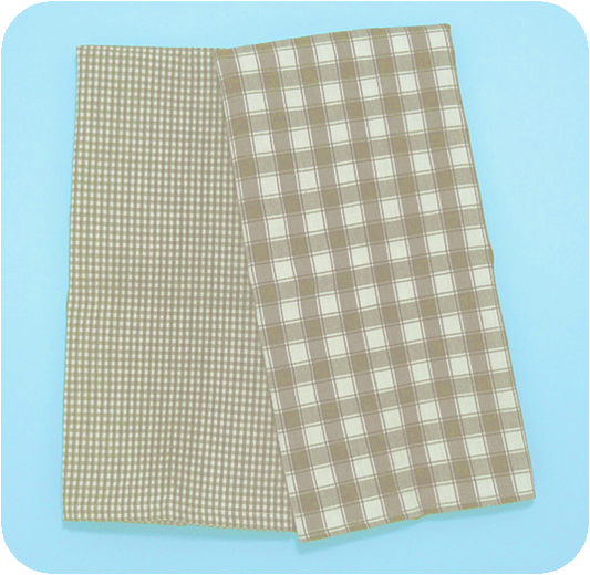 Tan & Cream Check Kitchen Tea Towels