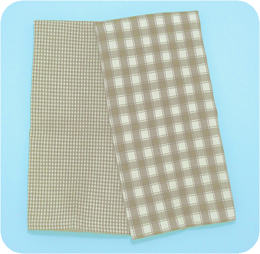 Tan & Cream Check Kitchen Tea Towels