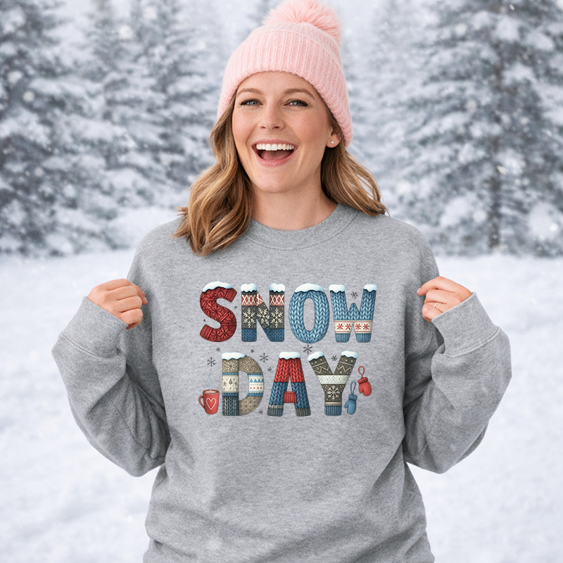 Knitted Snow Day Transfer