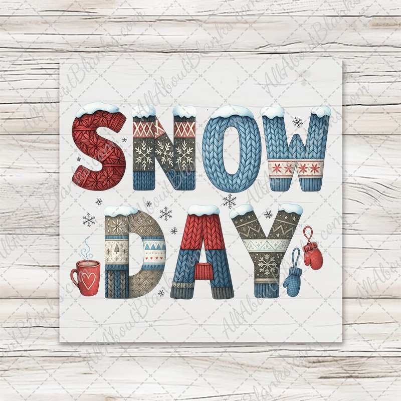 Knitted Snow Day Transfer