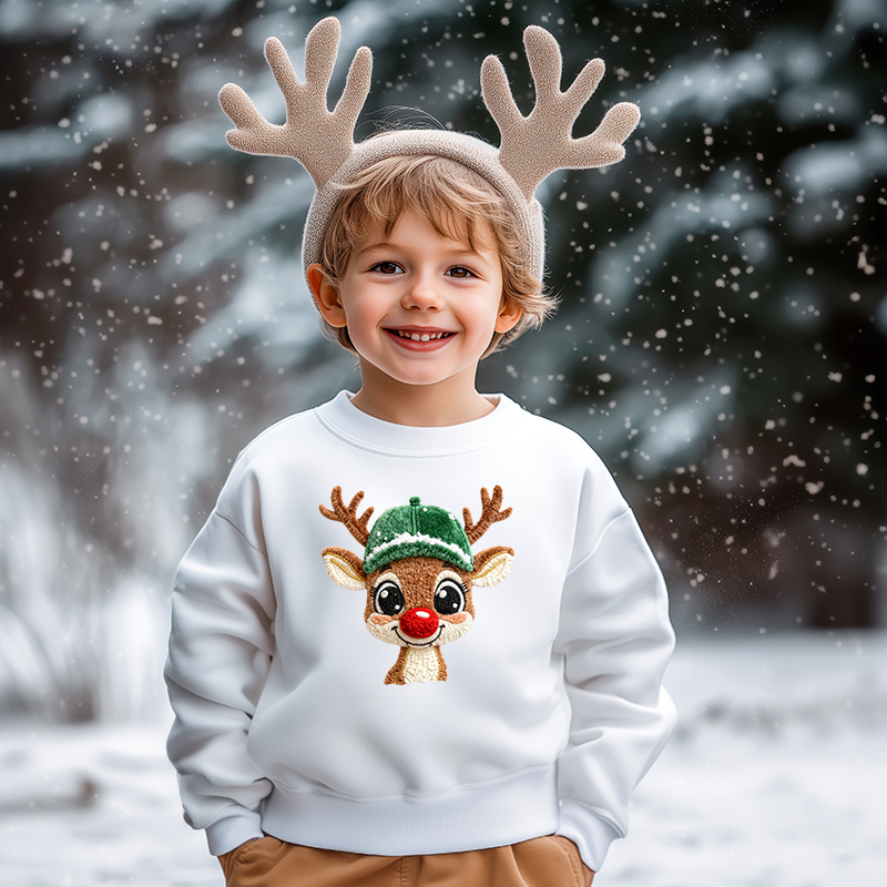 Latch Hook Reindeer Boy Transfer