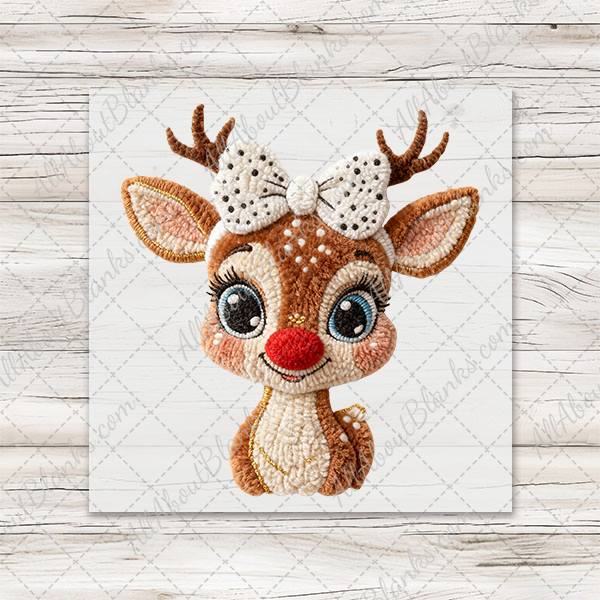 Latch Hook Reindeer Girl Transfer