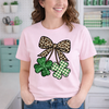 Leopard Bow Clover Pair Transfer - T-SHIRT SIZE