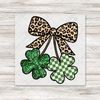 Leopard Bow Clover Pair Transfer - T-SHIRT SIZE