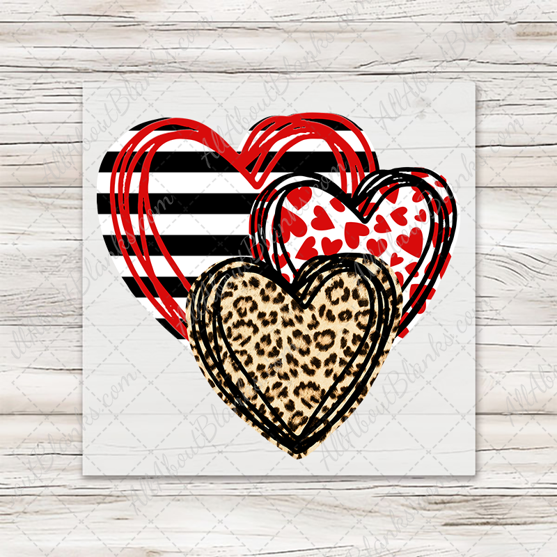 Leopard & Stripes Hearts Trio T-Shirt Transfer