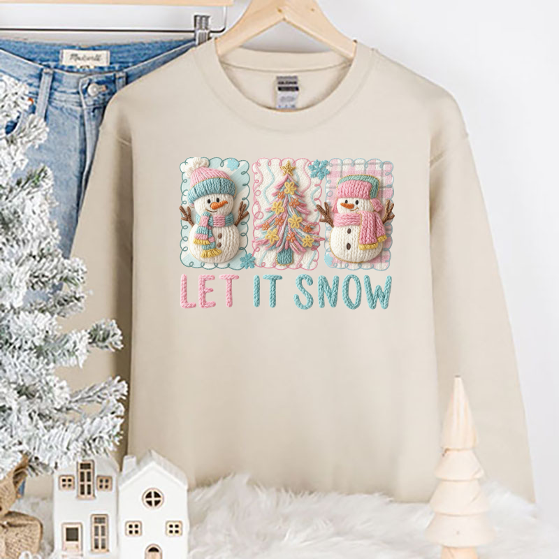 Let It Snow Faux Yarn Transfer