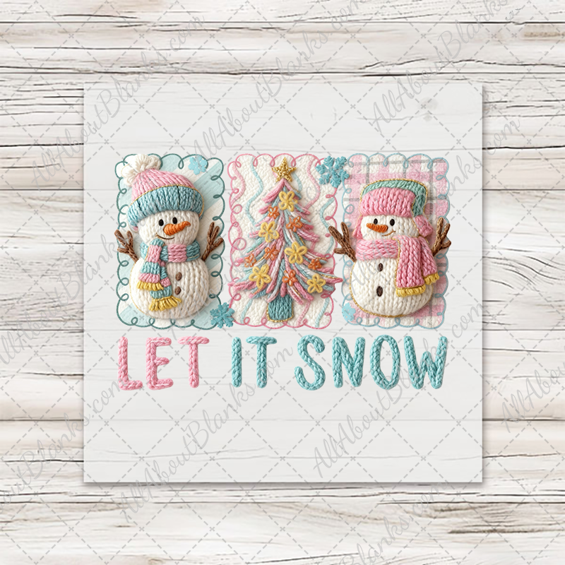Let It Snow Faux Yarn Transfer